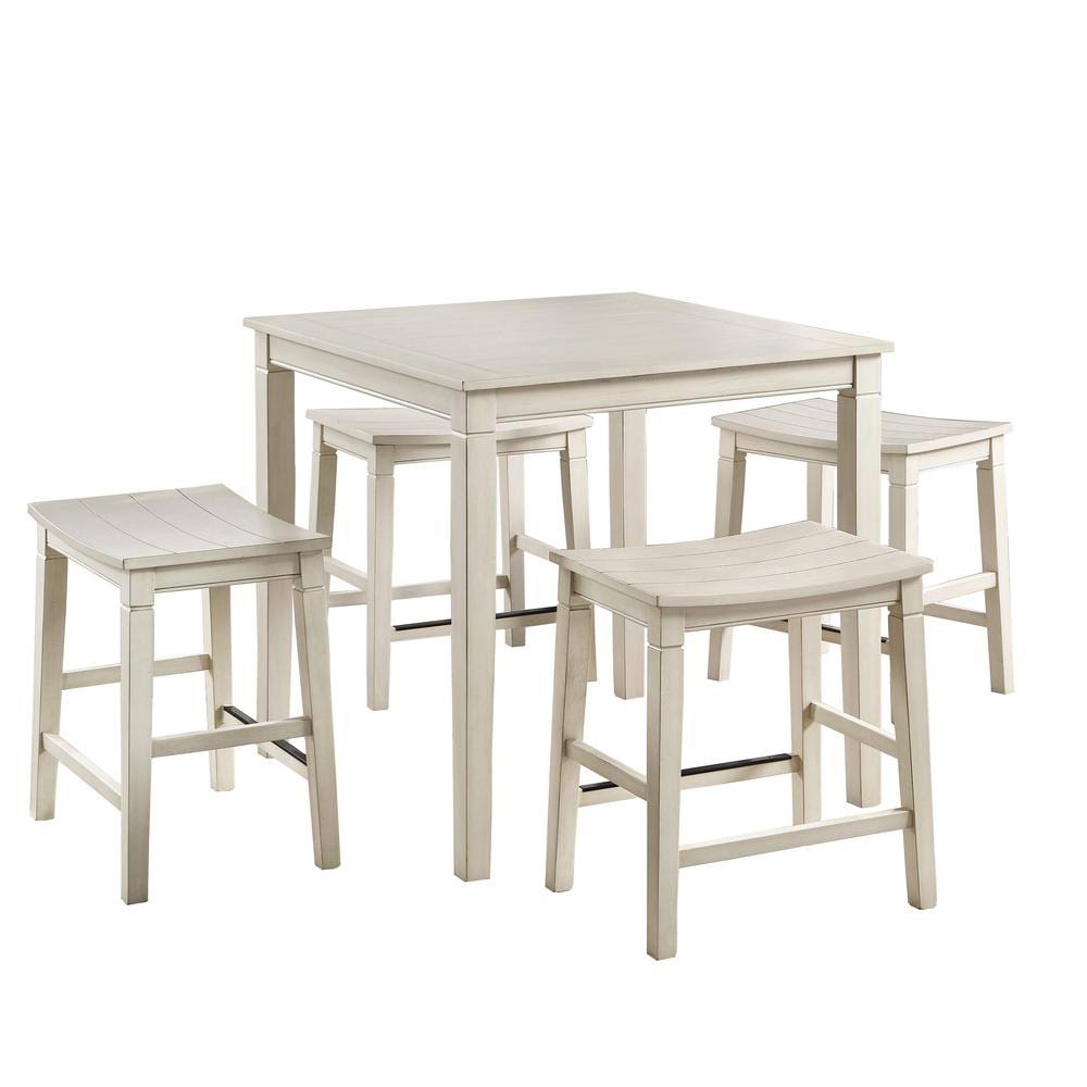 Weathered Ivory 5-Piece Counter Height Dining Set R5265