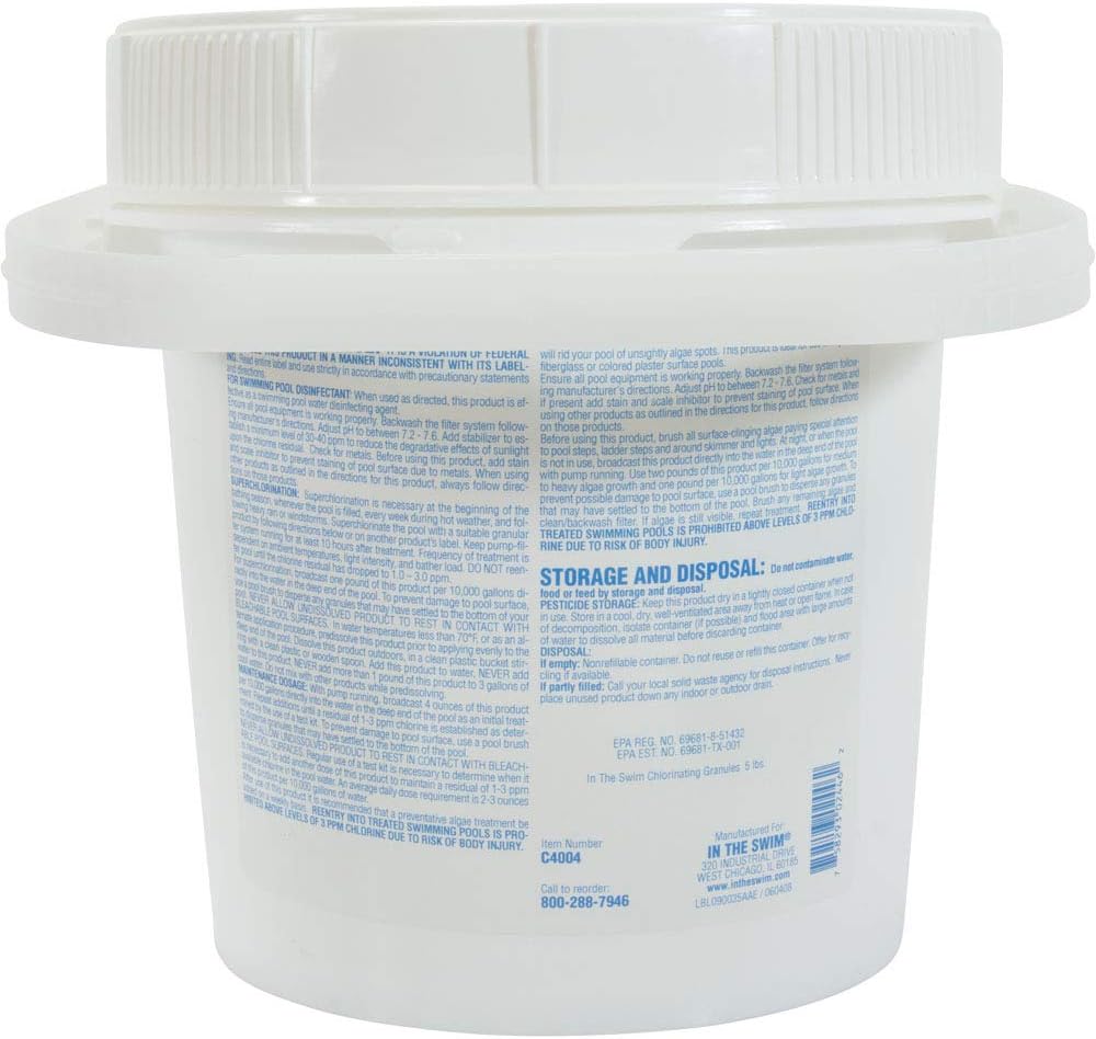 Sodium Di-Chlor Chlorine Granular 5 Pound Bucket Pack of 2 G92935