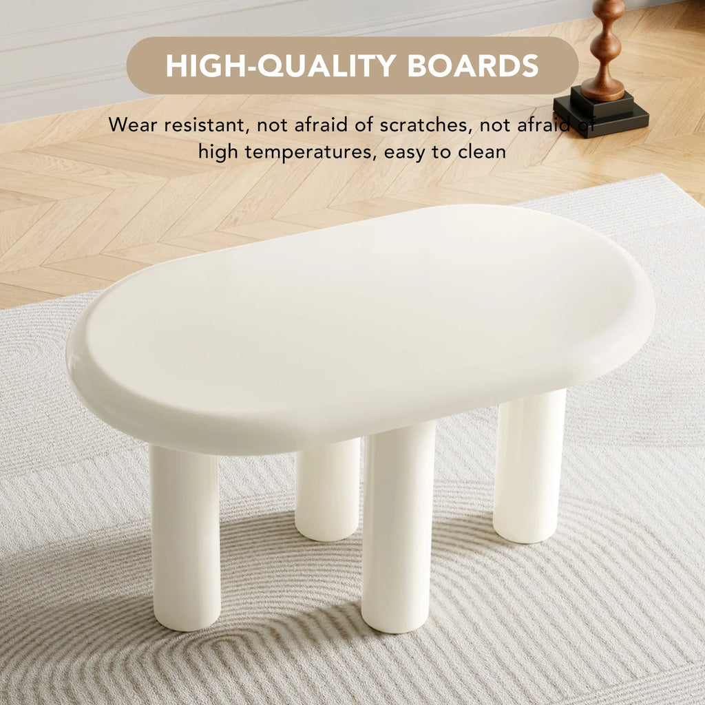 Cream White Oval Dining Table Q3078