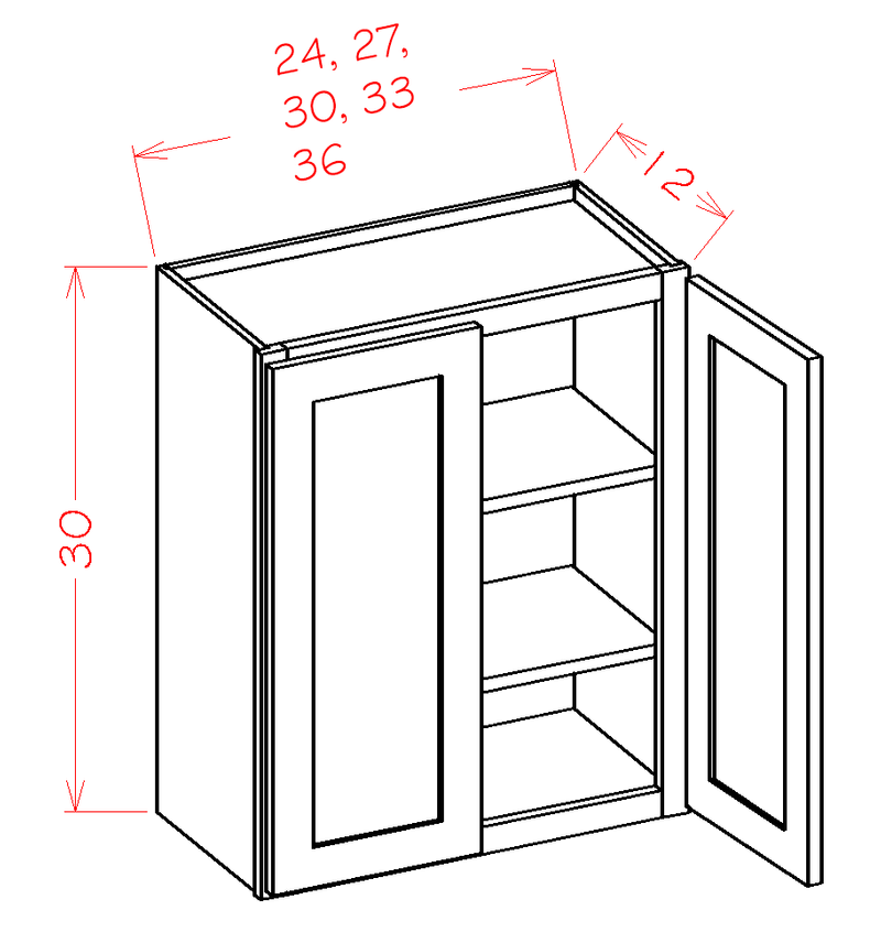 White 2 Doors 2 Shelves Wall Cabinet High-Density Fiberboard U384