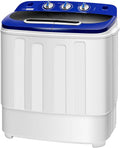 Portable 2 in 1 Twin Tub Mini Laundry Washer and Spin Dryer Combo 13.5lbs Black & White J9743