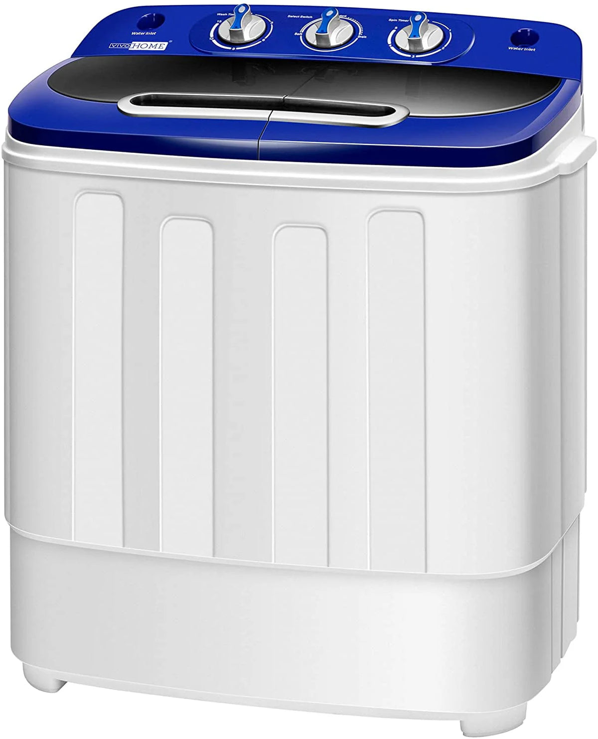 Portable 2 in 1 Twin Tub Mini Laundry Washer and Spin Dryer Combo 13.5lbs Black & White J9743