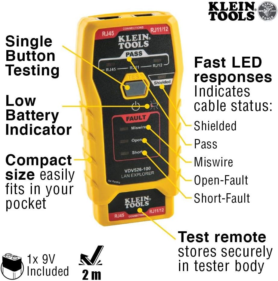 RJ45 Ethernet Cable Tester and Crimper Kit with Connectors for Cat5e / Cat6 E359