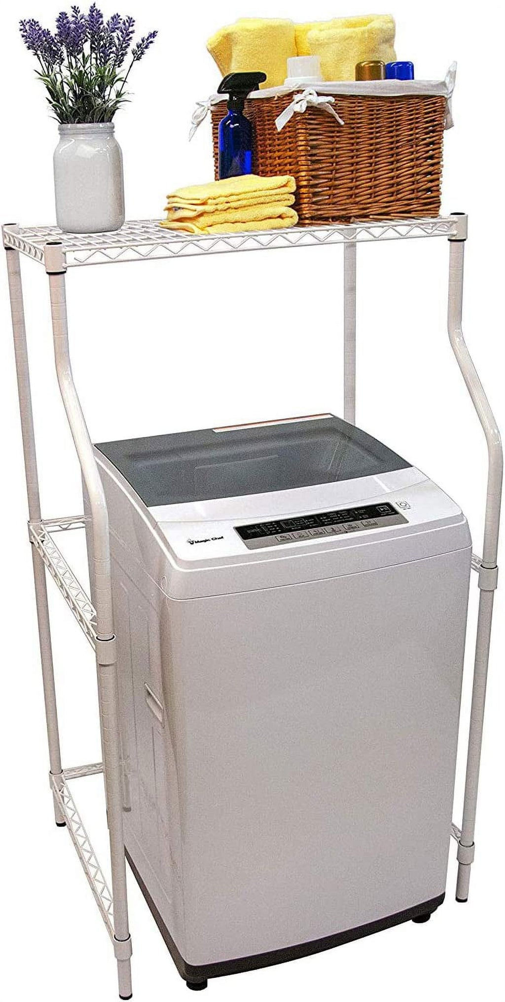 Laundry Sand, Space-Saving Washer-And-Dryer Rack, 23.6" D X 29.5" W X 53.1" H, White Q951