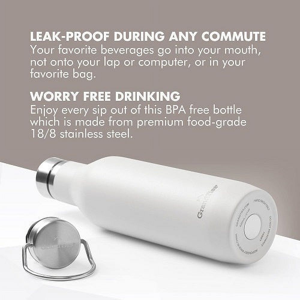 21oz Stainless Steel Water Bottle with 2 Lids C5053