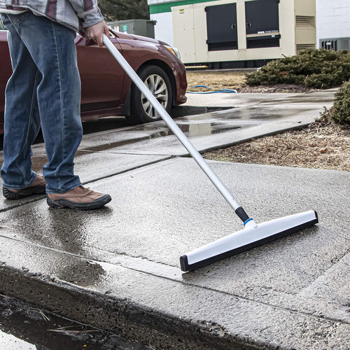 22" Uneven Surface Floor Squeegee with 60" Aluminum Pole, Pack of 2 B7627
