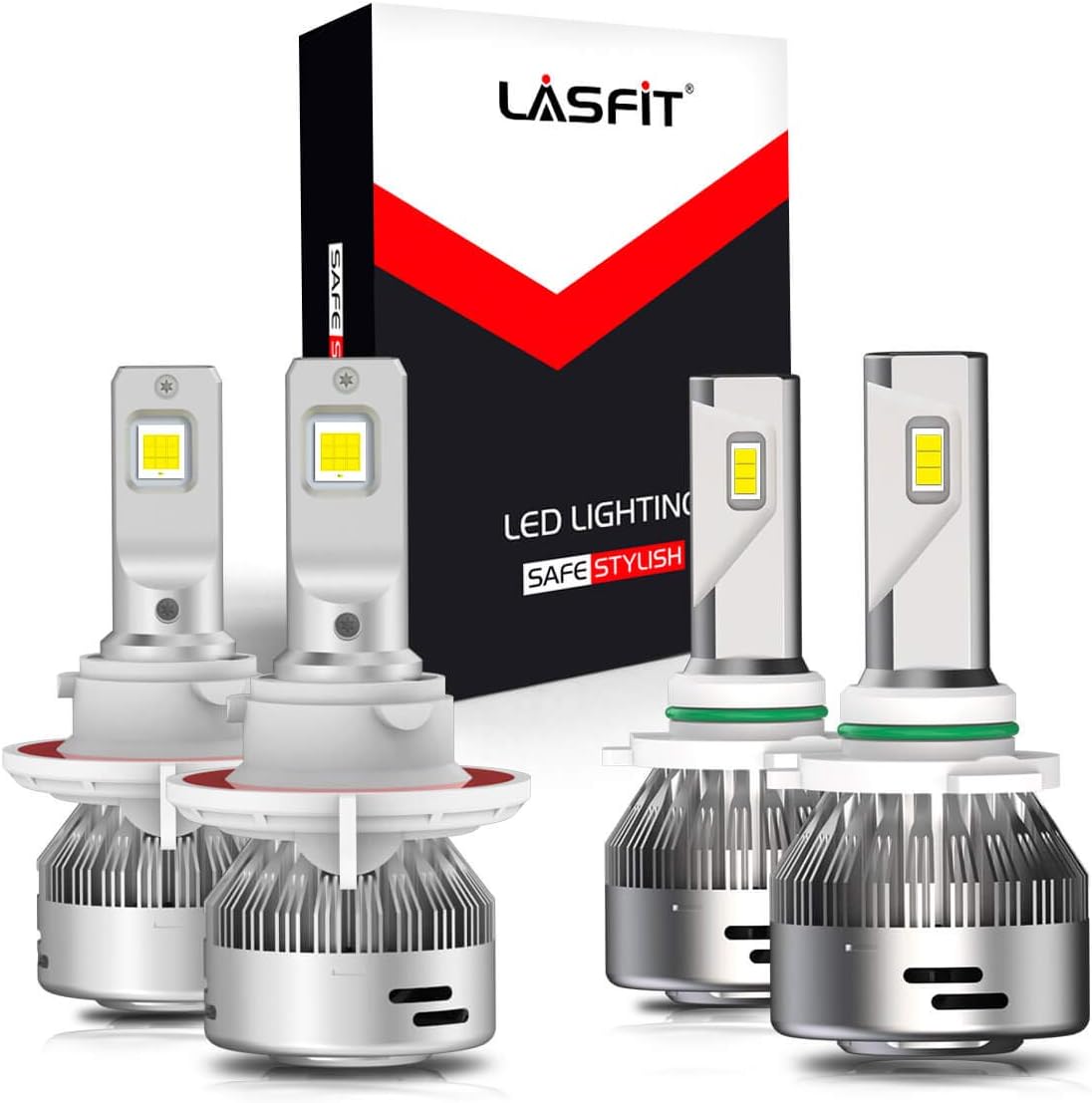 H13/9008 LED Bulbs Fog Light Combo Kits 12000LM 6000K White, Pack of 4 O685155