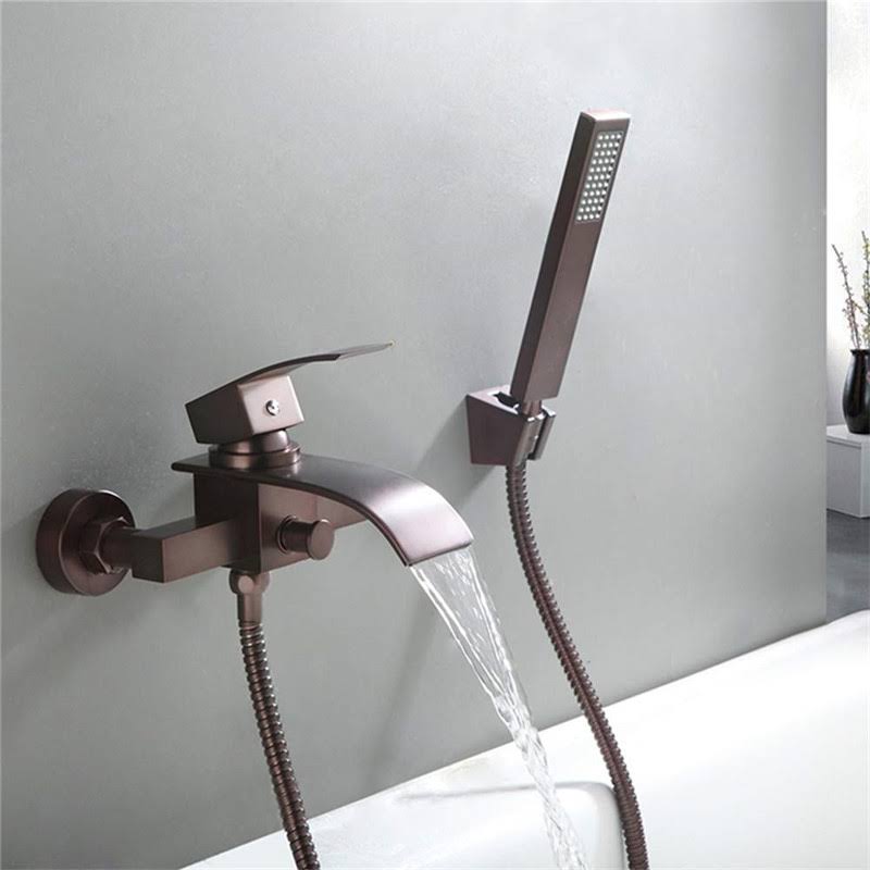 Oil Rubbed Bronze Wall-Mount Tub Faucet with Handshower O719