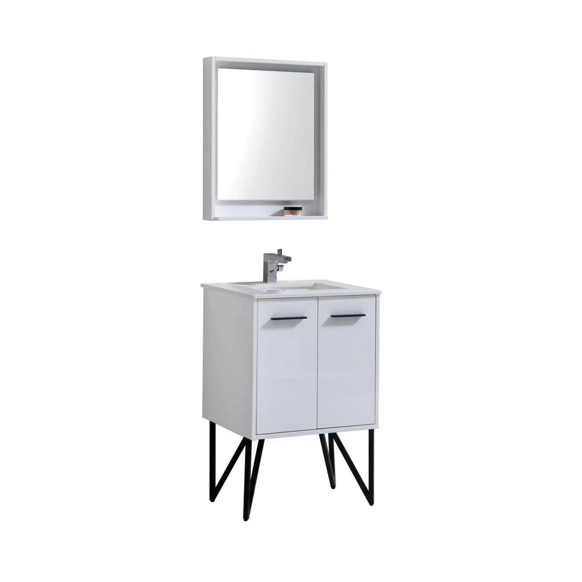 24 in. White Bathroom Vanity with Mirror Z99567