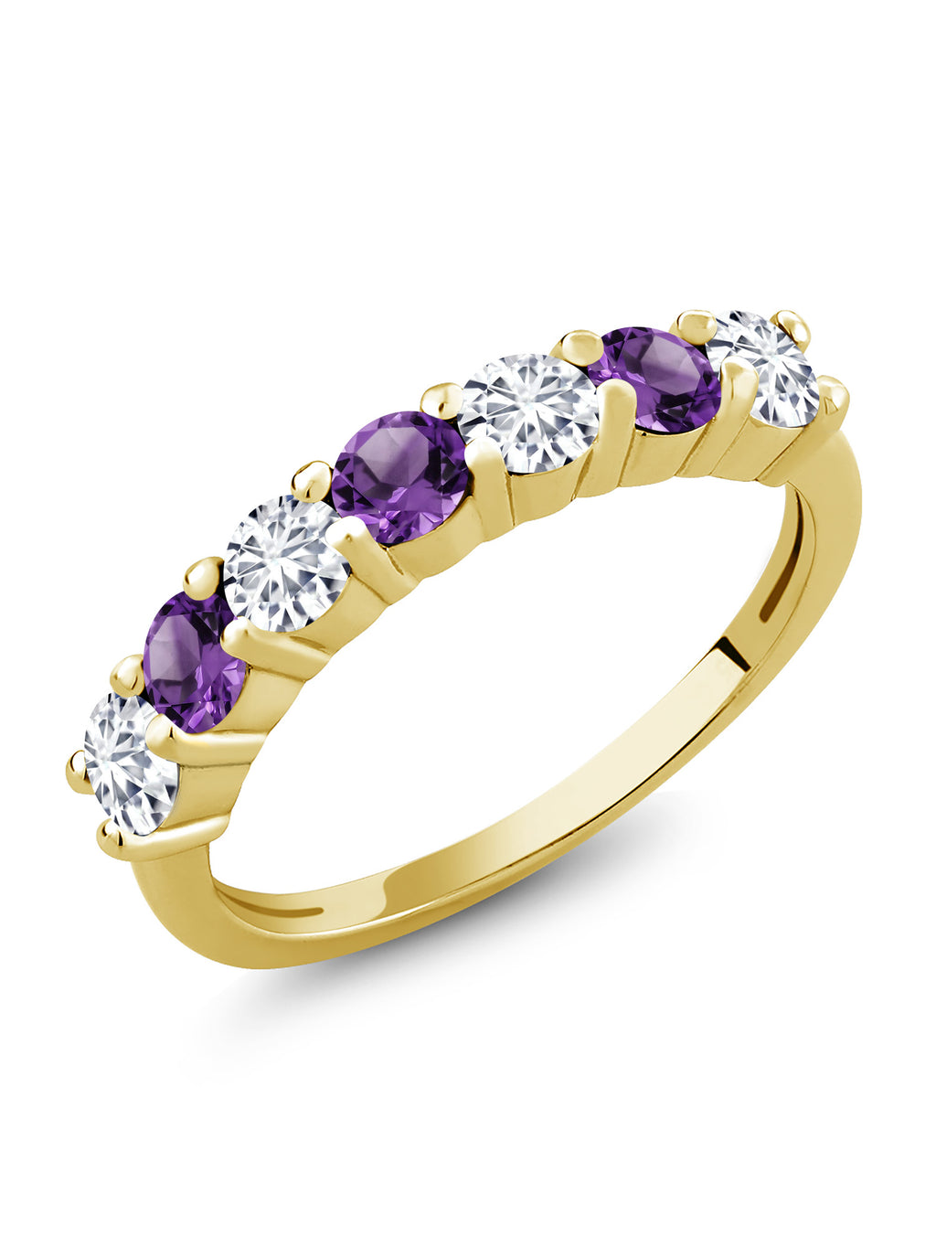 18K Yellow Gold Plated Silver Purple Amethyst Ring E5847