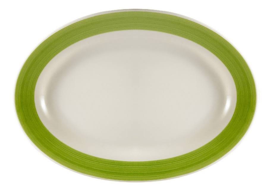 Green Rainbow Rolled Edge 15-12-inch by 10-Inch Plate F93633