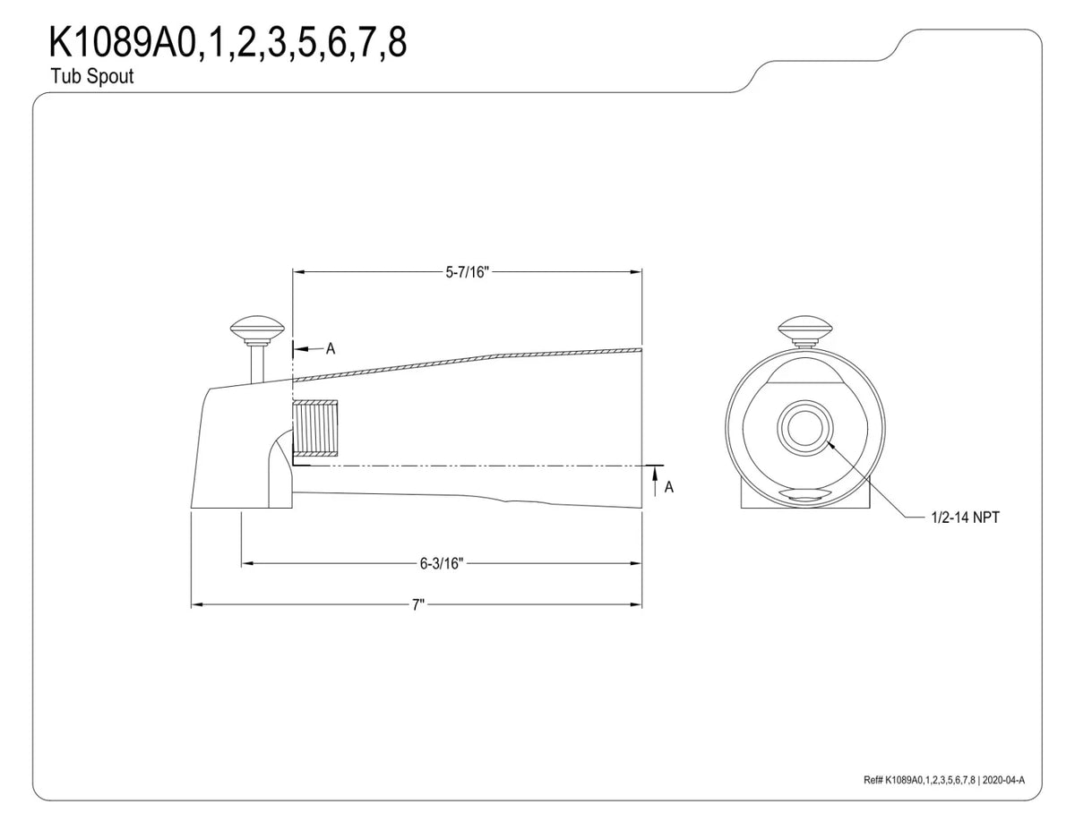 7-Inch Diverter Tub Spout Oil Rubbed Bronze L981832