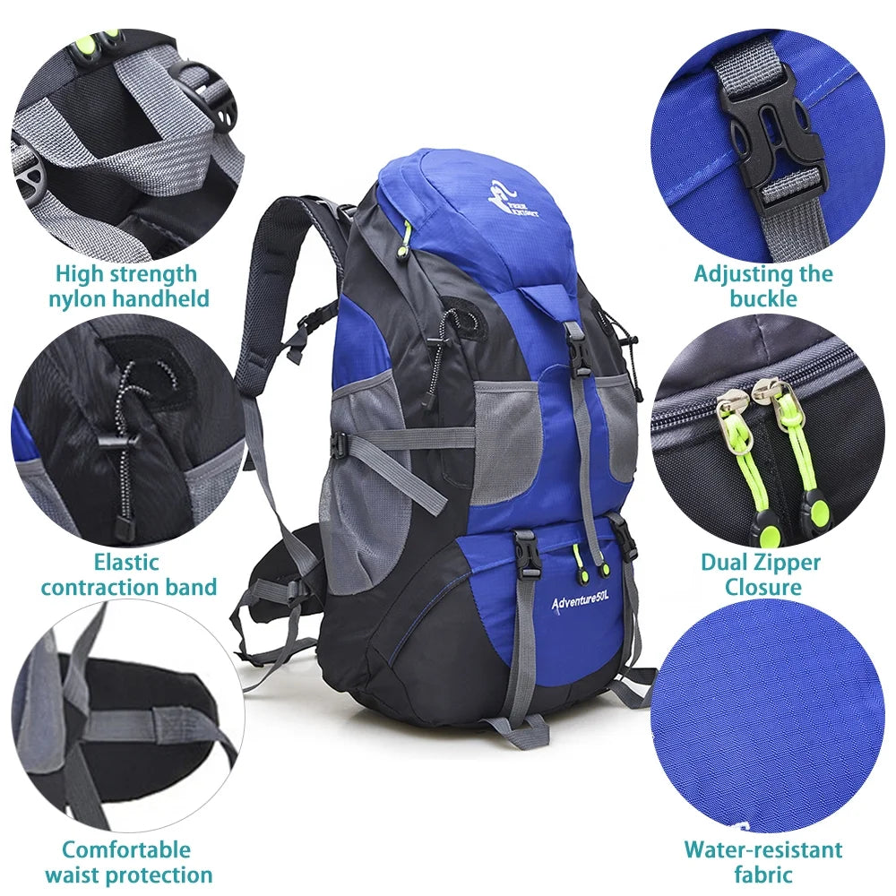 50L Water Resistant Hiking Backpack V98113