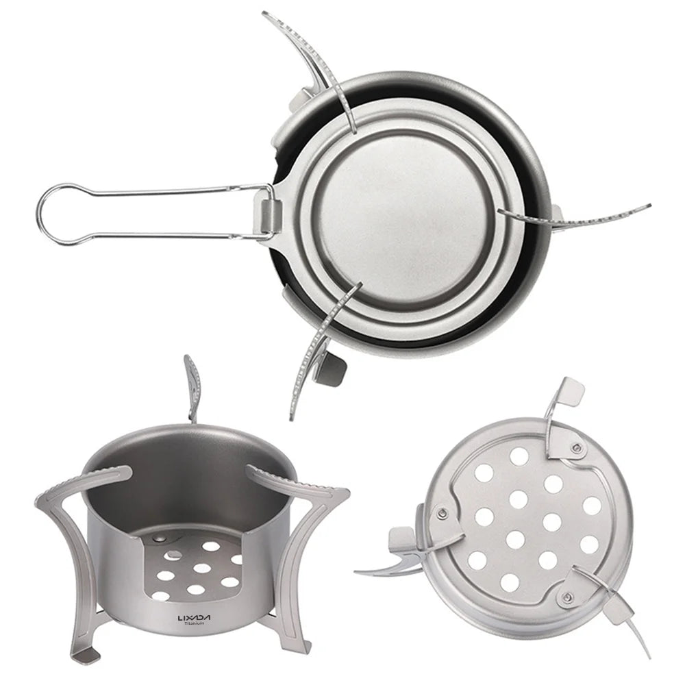 Titanium Camping Pot Holder BBQ Firewood Bracket S4553