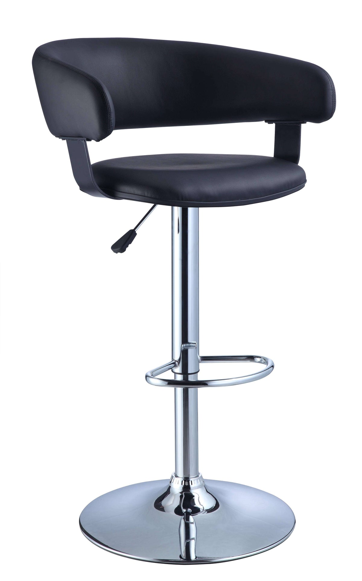 Black Faux Leather Adjustable Height Bar Stool N959