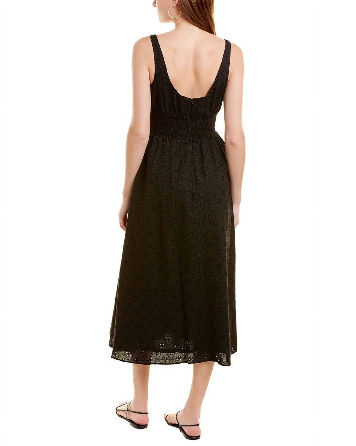 Floral Eyelet Midi Dress, Black A202273