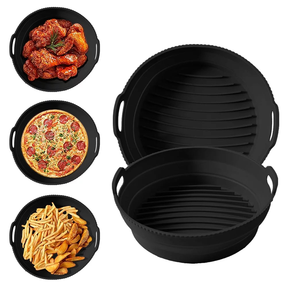2 Pack 7.5 inch Reusable Non-Stick Silicone Air Fryer Liners O260