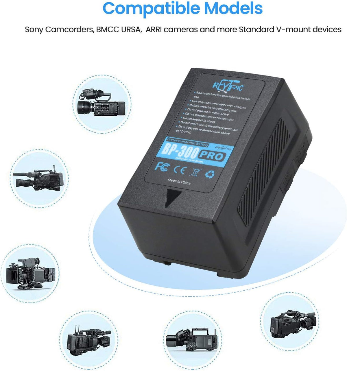 300Wh V Mount Battery with 5A Output D-Tap Charger and D-Tap Cable K9057
