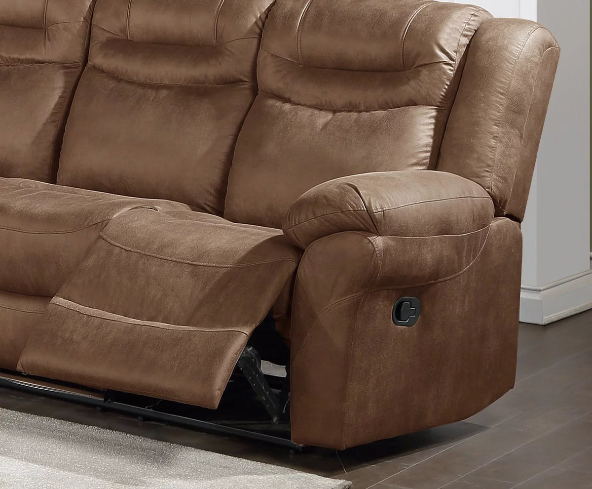 Dark Brown Leatherette Motion Sofa Loveseat 2pcs R776162