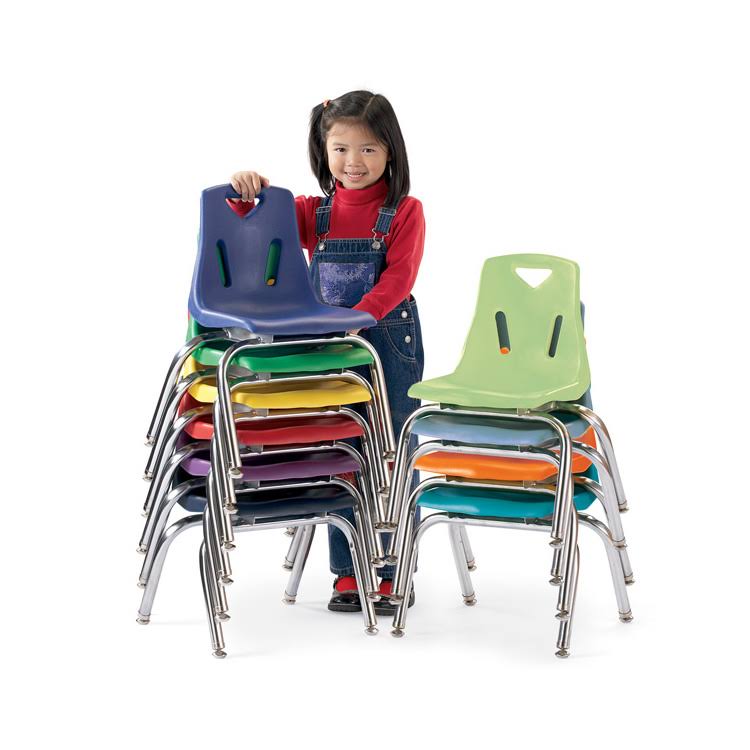 16x22 Stacking Chairs with Chrome-Plated Legs - Set of 6 F2197